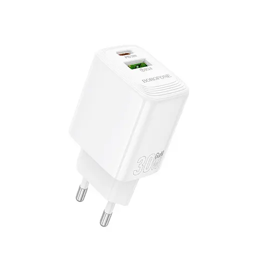 Сетевое зарядное устройство для Borofone BN29 Fuente PD30W+QC3. 0 charger (EU) белый - фото 1