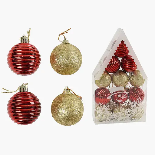 Набір ялинкових прикрас Кулі, C67376, 12 шт., 5 см