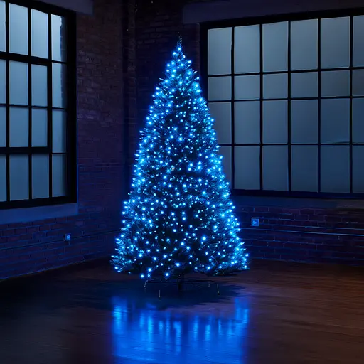Новорічна гірлянда кімнатна роса 100 м 3000 LED Хвойна лапа білий провід Синій Garlando D3000L100MWBL