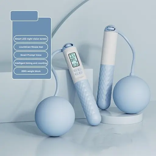 Скакалка со счетчиком Беспроводная утяжеленная скакалка с регулируемым мячом - фото 4