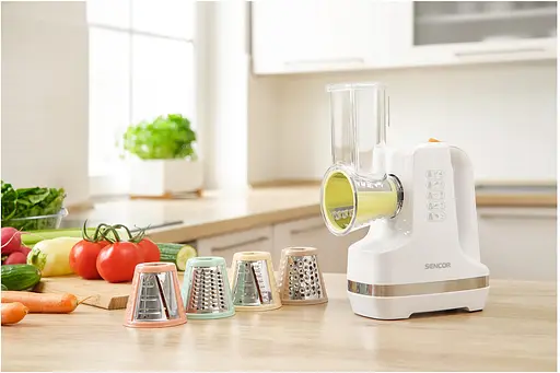 Sencor Мультирізка стаціонарна, 150Вт, 5 насадок, білий - фото 3