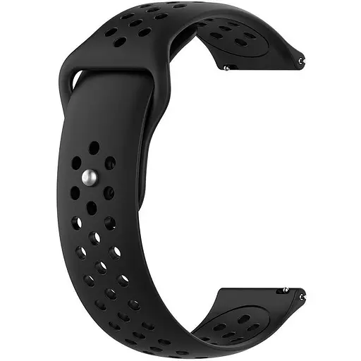 Ремешок силиконовый Boorui для часов 20 мм Nike design черный (с кнопкой)