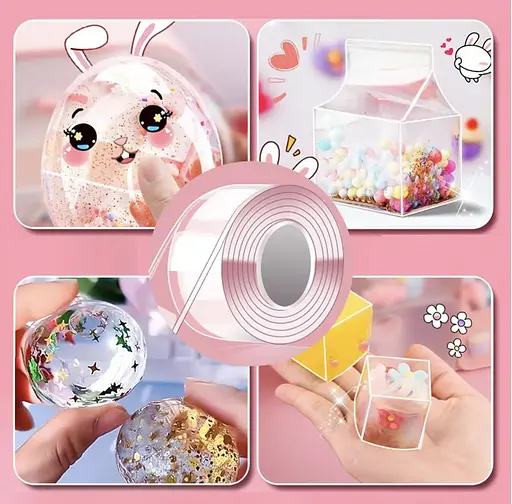 Двухсторонняя нано-лента Bubble Kit: суперэластичные воздушные шарики + насос и 20 упаковок наполнителей - фото 5
