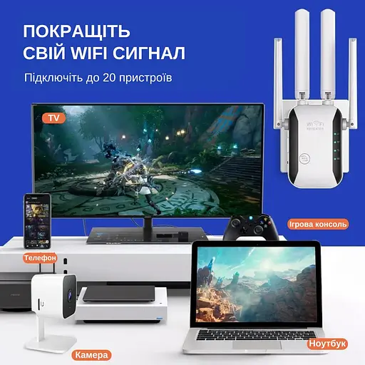 Ретранслятор Pix-Link X300R2 300 Мбит/с 2.4ГГц Белый (UNRWSW020403W 7690) - фото 5