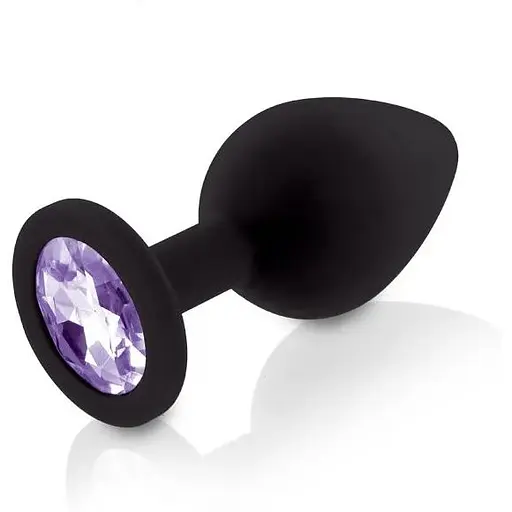 Набор силиконовых анальных пробок с кристаллом Rianne S: Booty Plug Set Black - фото 3