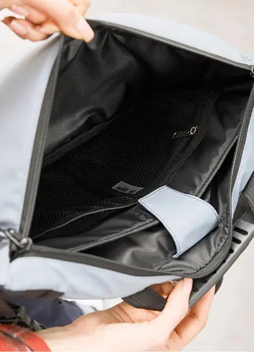 Женская сумка-бананка под ноутбук Sambag Urban Laptop голубая 46×26 см (51411010) - фото 10
