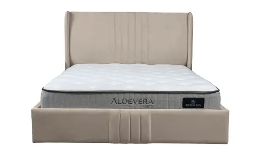 Ліжко 1,8 Лагуна темно-бежеве з підйомним механізмом - фото 2