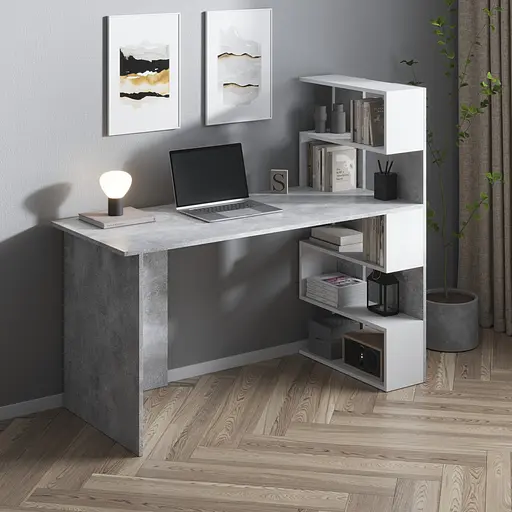 Комп’ютерний стіл Vays M-15, письмовий з полицями праворуч, ЛДСП, 142×60×123 см - для дому, навчання, офісу - фото 9