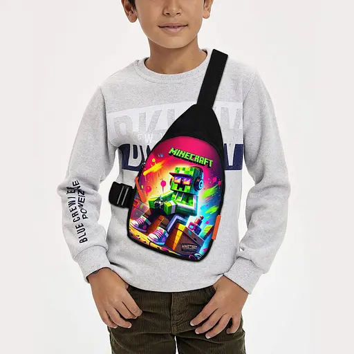 Сумка через плече дитяча Minecraft Кріпер 29х17 см сумка слінг для хлопчика (02111)