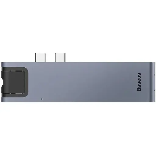 Usb Hub Baseus Thunderbolt C Pro Seven-in-one Dual Type-C to Usb3.0x2 + HDMI + RJ45 Ethernet + Type-C PD + microSD + SD card Серый - фото 1