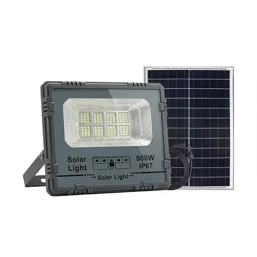 Вуличний LED ліхтар на сонячних батареях Yiwu 37x30.8x7.5 см прожектор світлодіодний вуличний 480 LED 500 Вт із сонячною панеллю HP-5-63 - фото 1