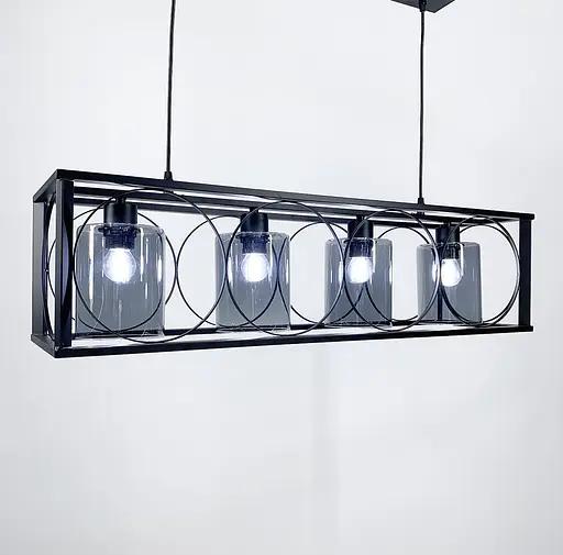 Люстра в металевому чорному каркасі на 4 плафони Line.F 11825/4 - фото 2