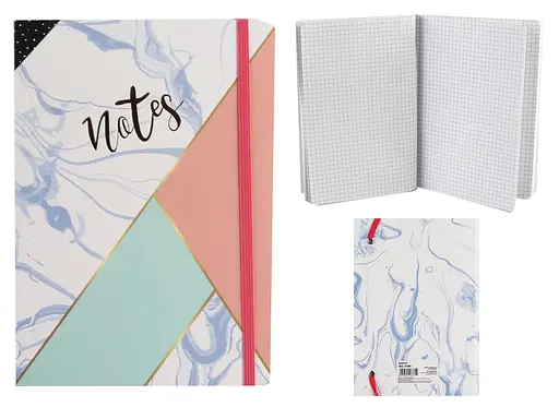 Зошит, А5, на гумці, картонна обкладинка з фольгою, 100 аркушів, клітинка, 5194