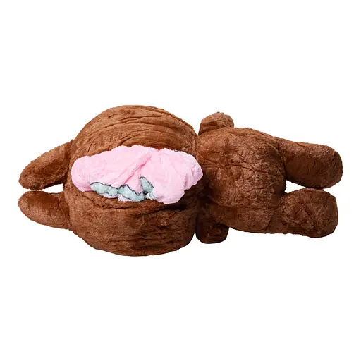 Дитяча іграшка Labubu з пледом 54 см 3 в 1 подушка-обіймашка Коричневий Colorful Home LAB3BR - фото 3
