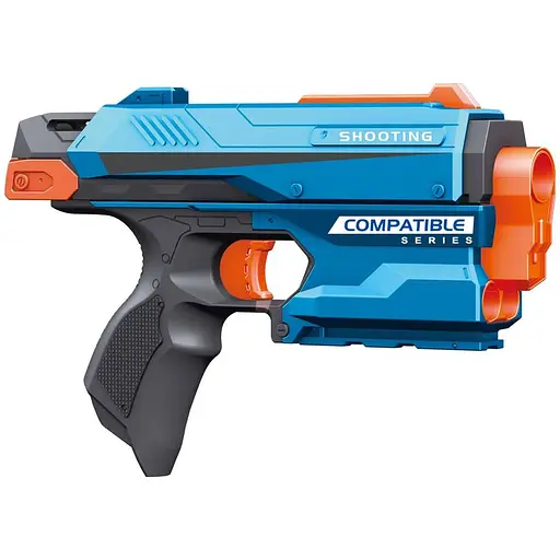 Игрушечный детский пистолет механический с мягкими патронами (6 шт.) (22х15см) - фото 1