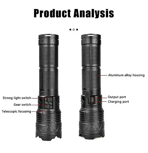Ручной фонарик XA-G20 алюминиевый корпус литиевые батареи 4х181350 - фото 4