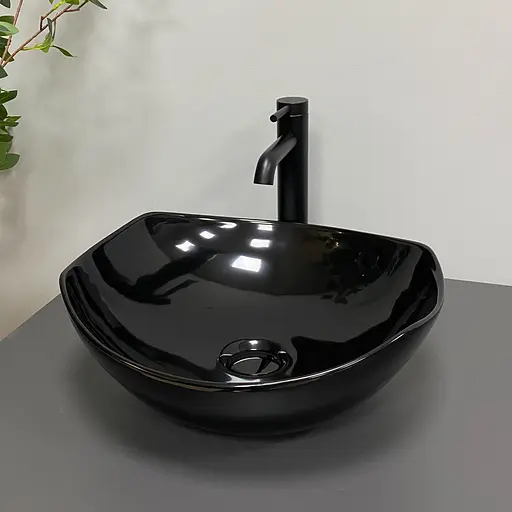 Умивальник VBI Ronta темно-чорний глянцевий накладний VBI-017301, Чорний - фото 2