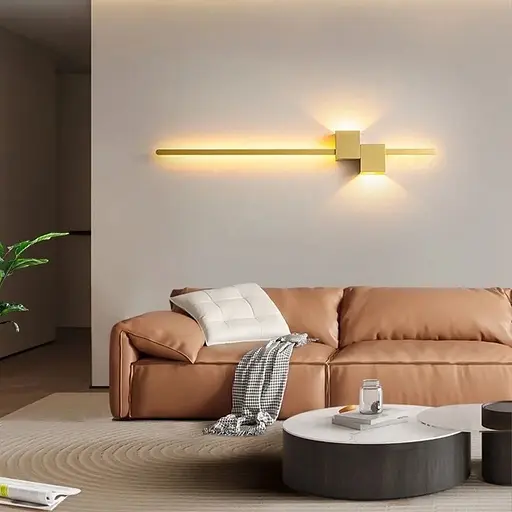 Настенный латунный светильник Сomfort в 3-х размерах Line F длина 100 см Арт. WM23 AB - фото 9