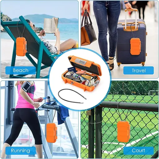 Портативний сейф AMIR, LockBox з кодом, водонепроникний протипригінний мінібезпечний для подорожей - фото 6