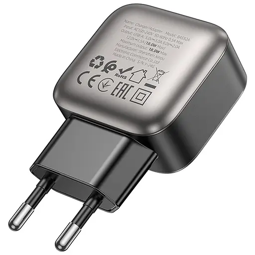 МЗП Borofone BAS52A Absolute QC3.0 18W (1USB-A) Black - фото 3