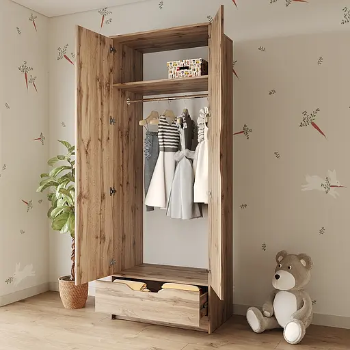 Шкаф распашной MebelStar 2Д1Ш Лилу 80x50x210 см Дуб тахо (MBS-1408) - фото 3