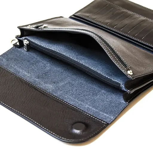 Женский кожаный кошелек Grande Pelle 13х22х2 см acs0029350 - фото 7