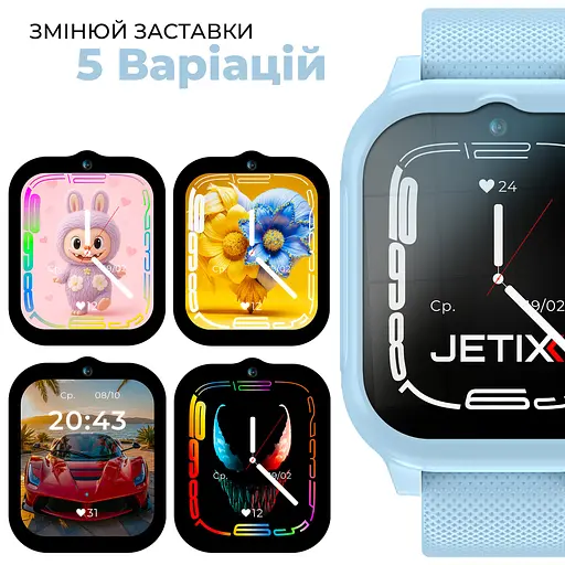 Дитячий смарт-годинник JETIX G99 зі змінним корпусом, GPS, 4G Відеодзвінком і вологозахистом (Blue) - фото 2