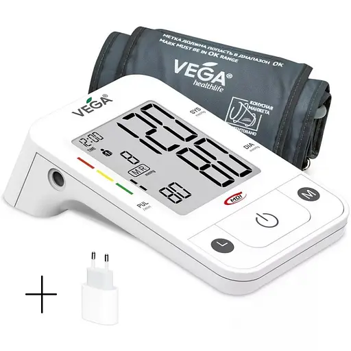 Тонометр Vega 3H Comfort автоматичний + Адаптер Micro USB на плече