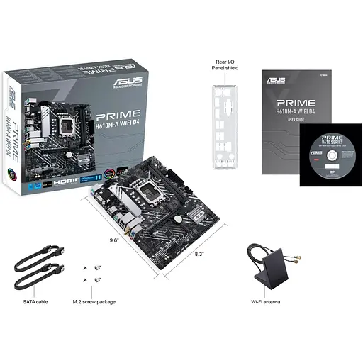Материнская плата Asus Prime H610M-A WIFI D4 s1700 H610 2xDDR4 M.2 HDMI D-Sub DP Wi-Fi BT mATX - фото 2