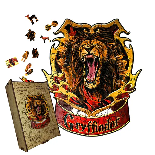 Пазл деревянный Гриффиндор, А3, Деревянная коробка 200 элементов