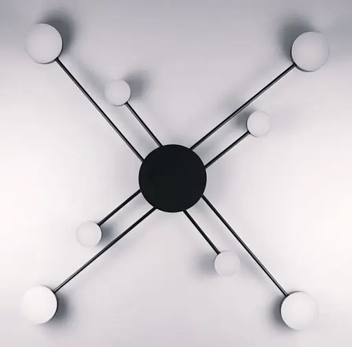 Стельова люстра-супутник в чорному кольорі | Арт. MD 8030 BK | Line F - фото 6