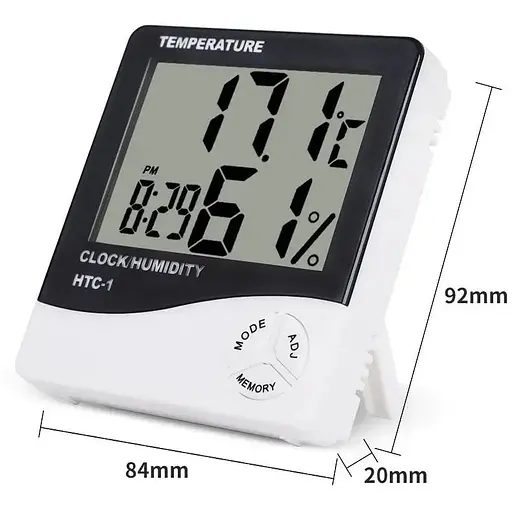 Комнатный термометр Ketotek НТС-1 электронный гигрометр с часами - фото 3