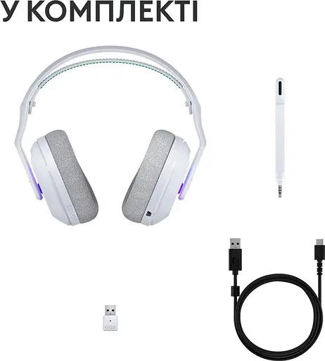 Навушники бездротові Logitech гарнітура ігрові G522 LightSpeed Wireless Gaming Headset білі (981-001550) - фото 6