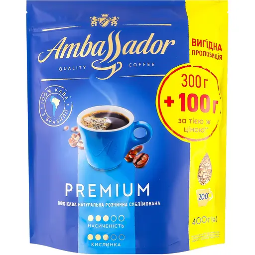 Кава розчинна Ambassador Premium 400г