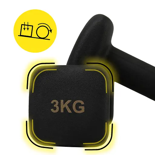 Гантелі вінілові Cornix Square 2 x 3 кг XR-0408 Black - фото 3