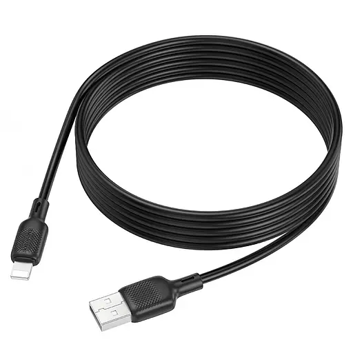 Дата кабель Borofone BX113 Lenny USB to Lightning 2.4A (2m) Black - фото 5