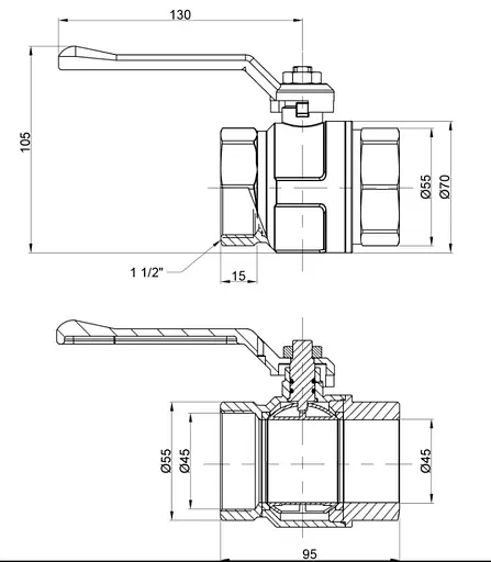Кран шаровой Icma 1"1/2 прямой №350 (87350AH11) - фото 3