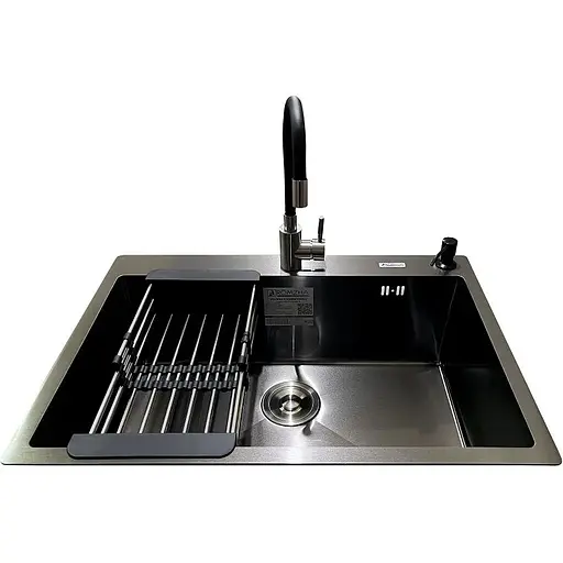 Комплект мийка + змішувач Romzha Arta U-650S Max BL (C) - фото 2