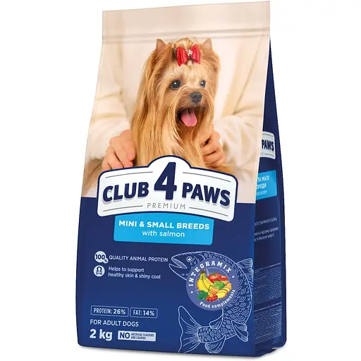 Сухий корм Club 4 Paws Преміум для дорослих собак малих та мініатюрних порід З лососем 2 кг - фото 1