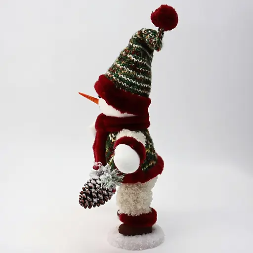 Новорічна фігурка декоративна Yiwu Сніговик з шишкою 35 × 26 × 62 см CR-4-14 - фото 3