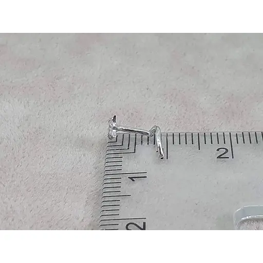 Золотая серьга-пирсинг Астор в нос с бриллиантами. 1122443Р_Б - фото 7