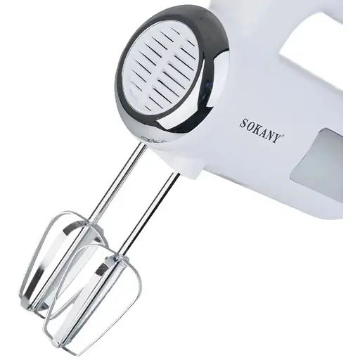 Ручний міксер Sokany SK-6640 із насадками для тесту 5 швидкостей 400Вт Білий - фото 3