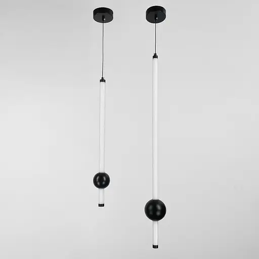Led светильник в вертикальной форме 90 см с черным шариком | Line F | Арт. YG517A/900 VL BK - фото 2