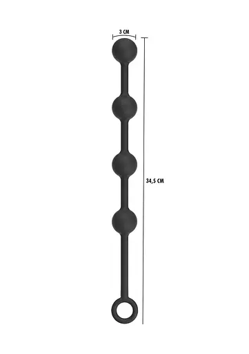 Анальная цепочка Heavy Anal Balls S 34.5 см (черный) - фото 5