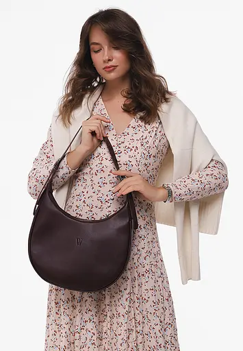 Женская кожаная сумка Vivian бордовый - фото 2