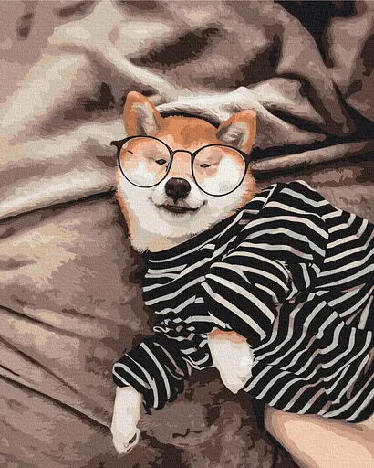 Картина за номерами на підрамнику Brushme Розумний песик @rocky.and.rudy