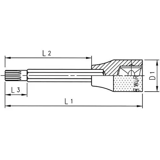 Головка торцева Wurth 1/2" з бітою XZN M14х60 коротка Zebra (071513814) - фото 2