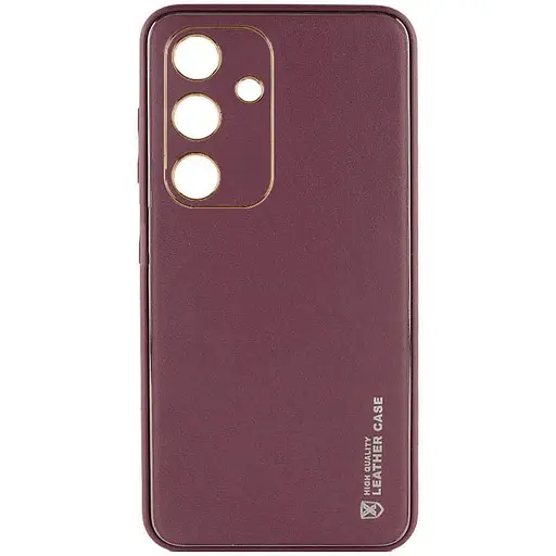 Кожаный чехол Epik Xshield для Samsung Galaxy S23 FE Бордовый / Plum Red