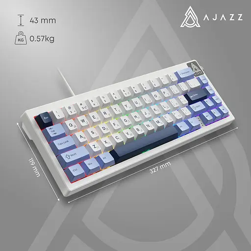 Механічна клавіатура Ajazz AK650 Sea Salt Switch White USB-C (AK650-SS-BWB) - фото 15