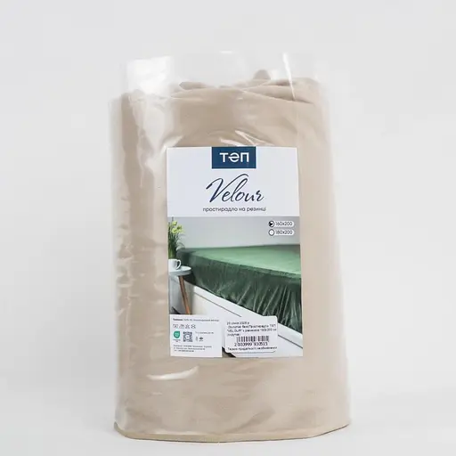 Простирадло ТЕП Velour з резинкою золотий беж, 180 x 200 (2-04824_35036) - фото 5